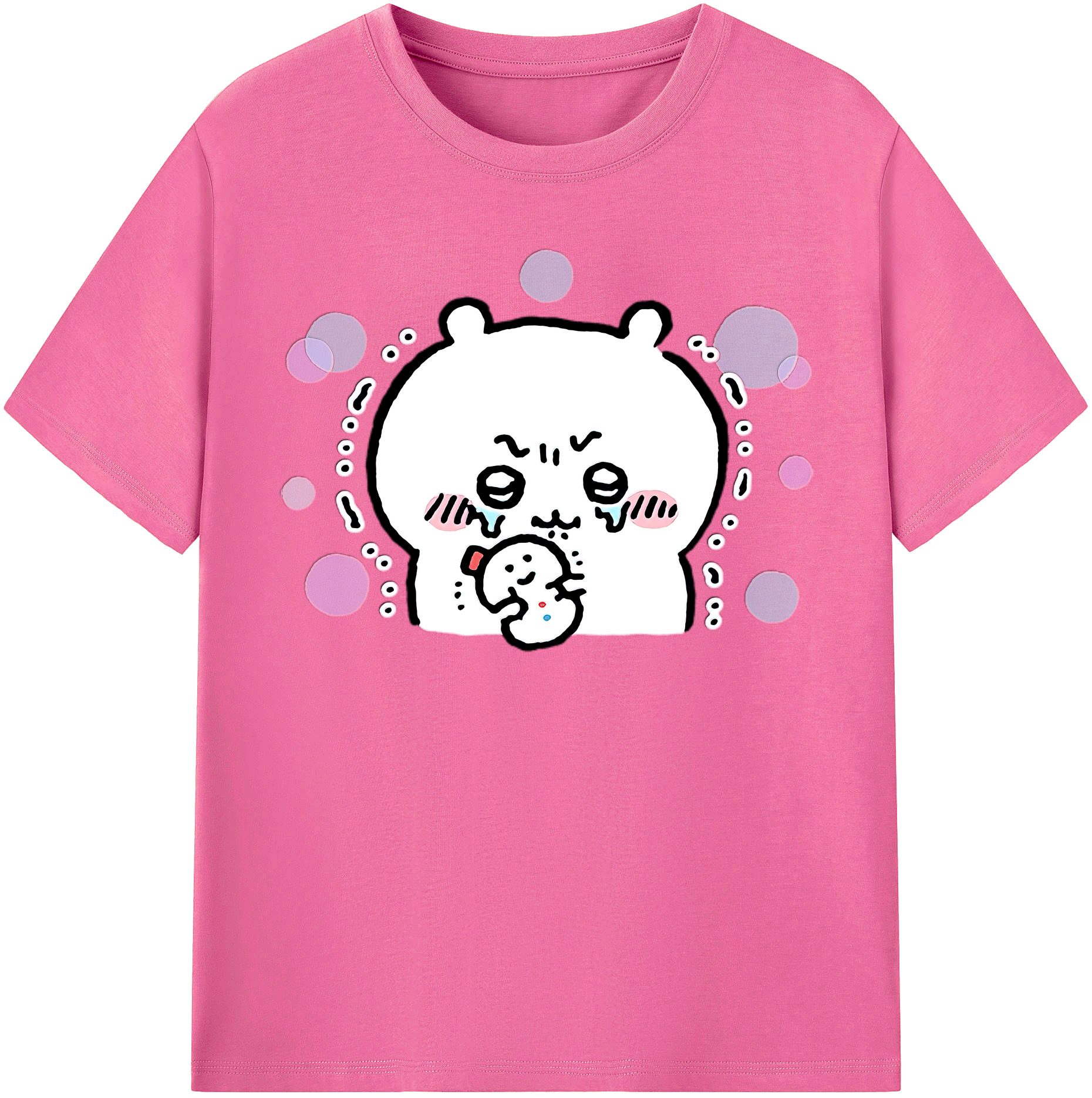（画像用） ちいかわ ちいかわ Chii-kawa chiikawa レディースカジュアルプリントTシャツ（綿100％）